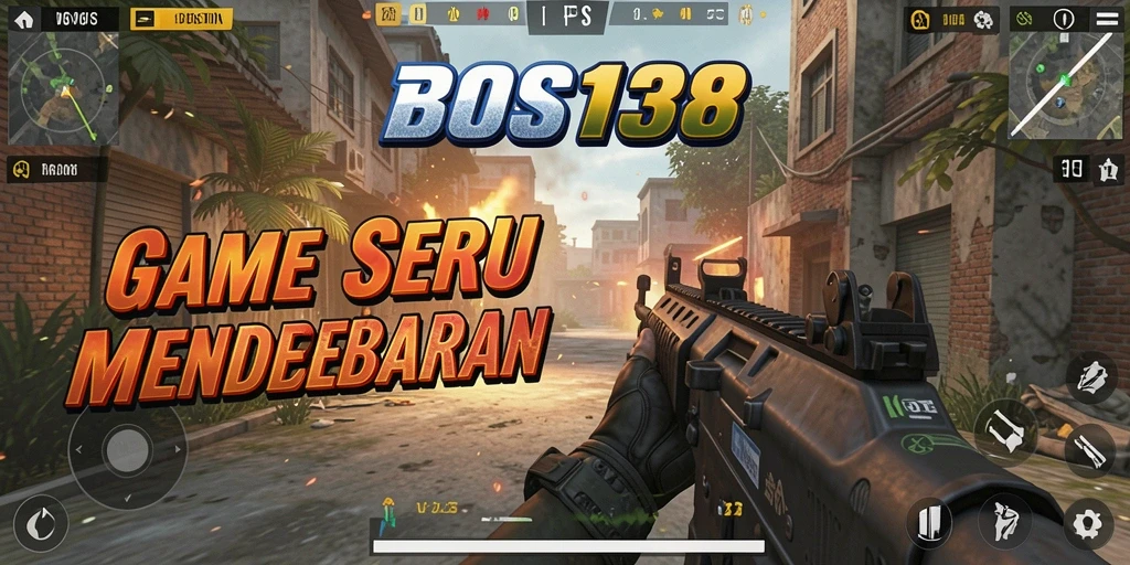 Screenshot utama BOS138 menampilkan aksi tembak-menembak yang mendebarkan.