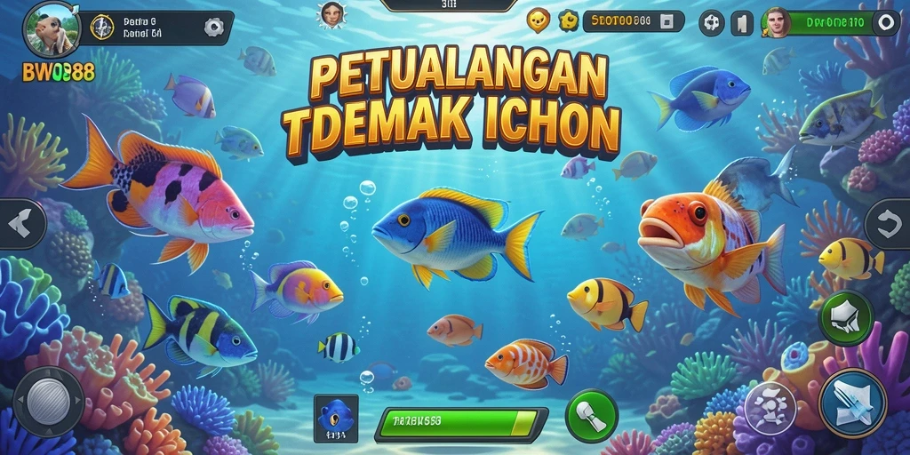 Screenshot utama BWO888 menampilkan aksi seru menembak ikan.