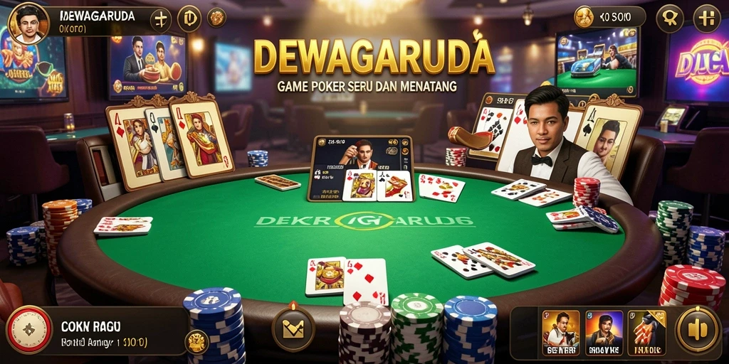 Tampilan gameplay Poker yang seru dan menarik di DEWAGARUDA.