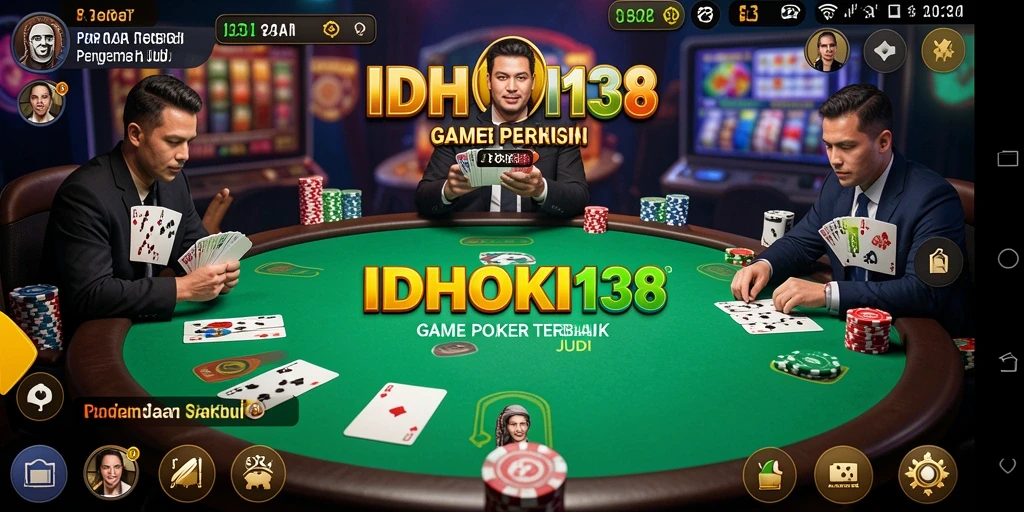 Tampilan gameplay seru dalam permainan Poker di IDRHOKI138.