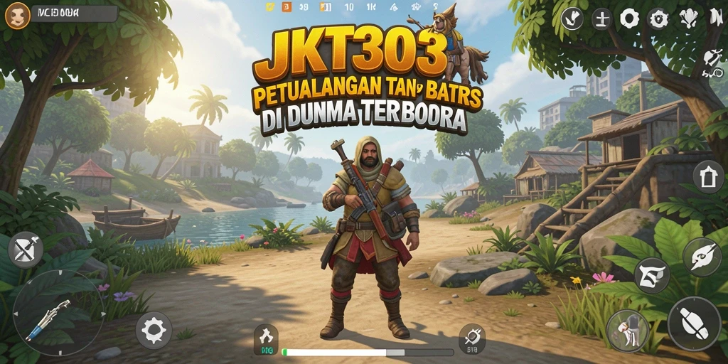 Screenshot gameplay JKT303 menunjukkan petualangan seru di dunia terbuka.