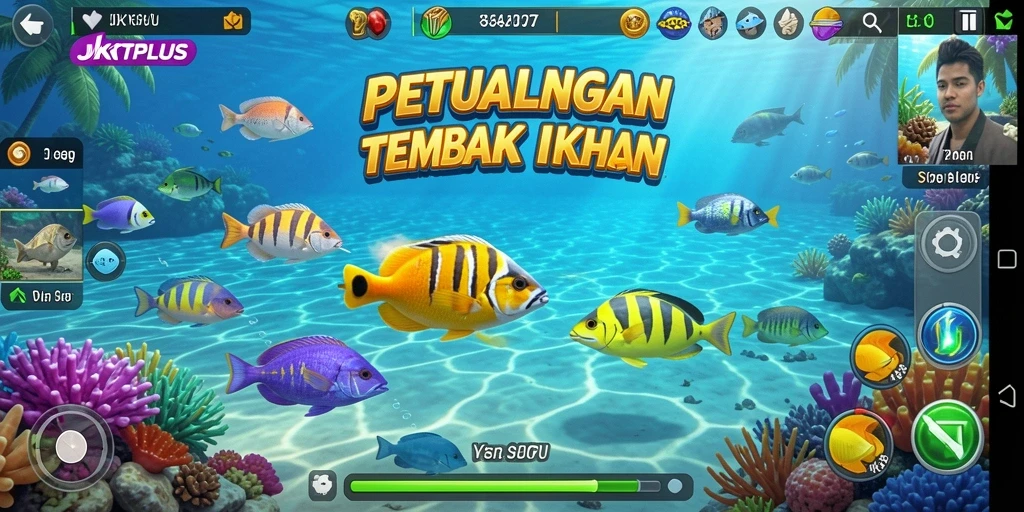 Gameplay Tembak Ikan yang seru dan menantang.