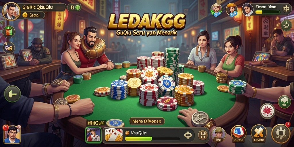 Tampilan utama gameplay QiuQiu LEDAKGG yang seru.