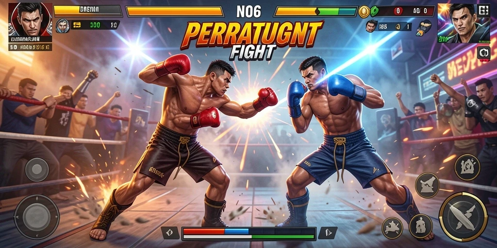 Tampilan menarik dari gameplay Fighting N06 yang mendebarkan.