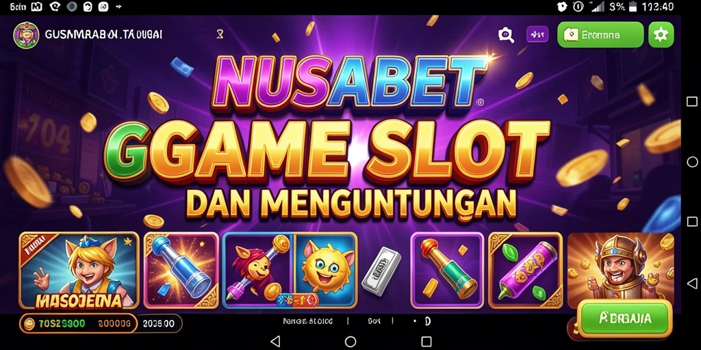 Tampilan gameplay NUSABET dengan tema slot yang menarik.