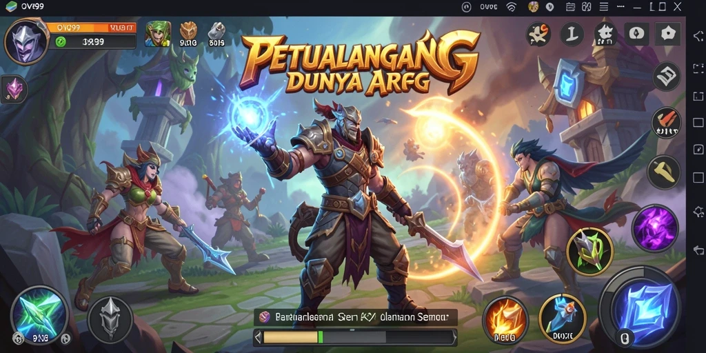 Tangkapan layar OVO99 menampilkan aksi seru dalam pertarungan ARPG.