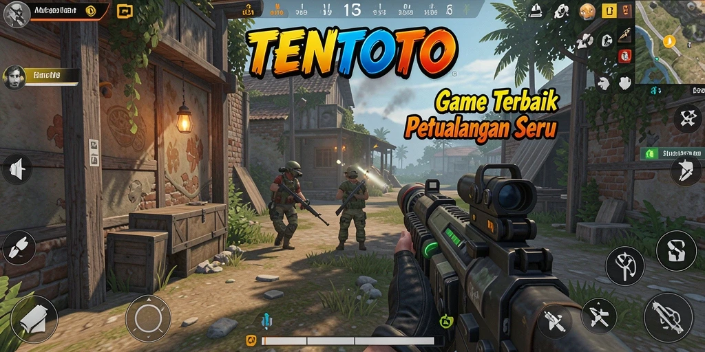 Screenshot dari gameplay seru TENTOTO yang penuh aksi.